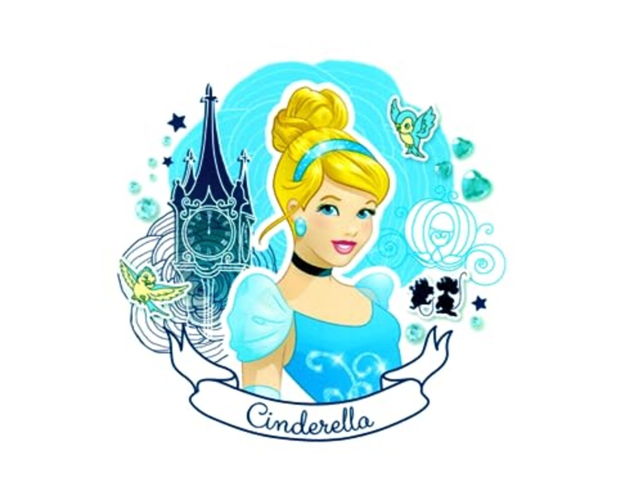 Cinderella Edible Icing Image Cake Topper for 8 inch round cake or larger